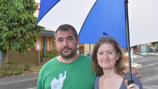 Lismore residents Rodney Scott and Imogen Wolf understand why people have lost faith in the Bureau of Meteorology as predictions faltered ahead of another major flood Picture: Nicholas Rupolo.