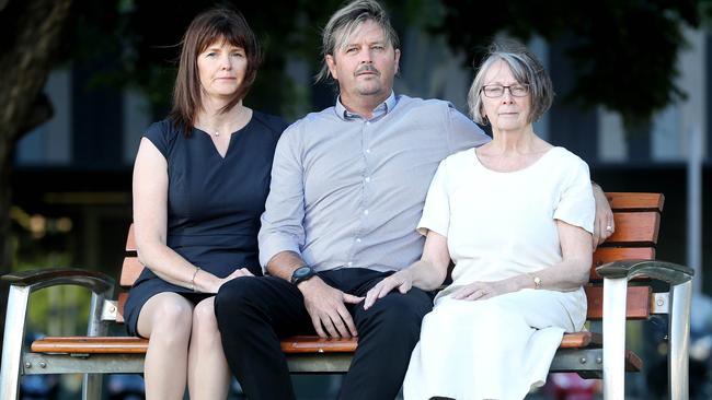 Jodi, Kym and Ricki Higham, whose dead father and husband Bronte was one the chemotherapy patients