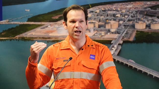 Matt Canavan on a visit to Darwin ... the Speaker of the Northern Territory’s parliament, Kezia Purick, has suggested that the Federal MP should be castrated. Picture: Keri Megelus