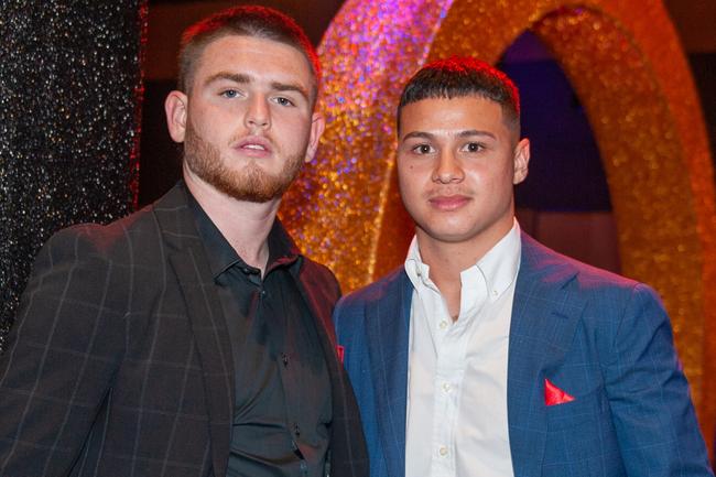 Levi Love and Scott Thomson at St Patrick's formal, July 30, 2022. Picture: Michaela Harlow