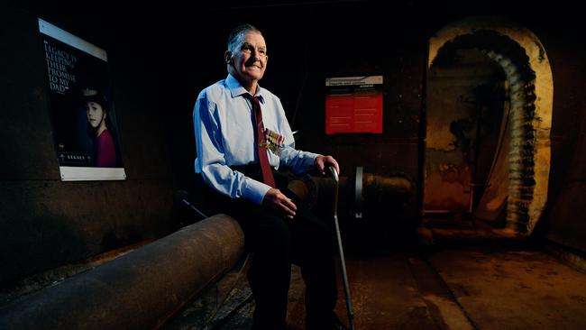 World War II veteran Mervyn Ey, who spent time based in Darwin during the war, has returned for the Bombing of Darwin commemoration. Picture: Michael Franchi