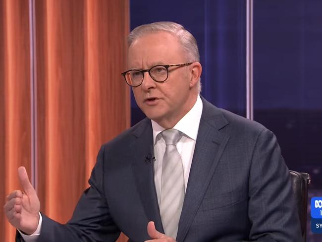 28/04/2025: Prime Minister Anthony Albanese on ABC's 7.30 program on Monday 28th April, 2025. Picture: ABC