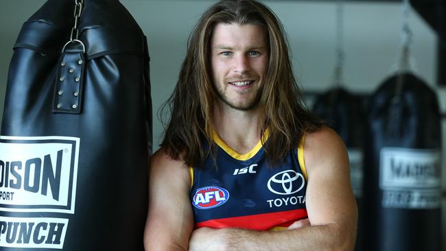 Adelaide recruit Bryce Gibbs will shave his head to mark a fresh start at the Crows and to raise money for Dementia Australia. Picture: Tait Schmaal.