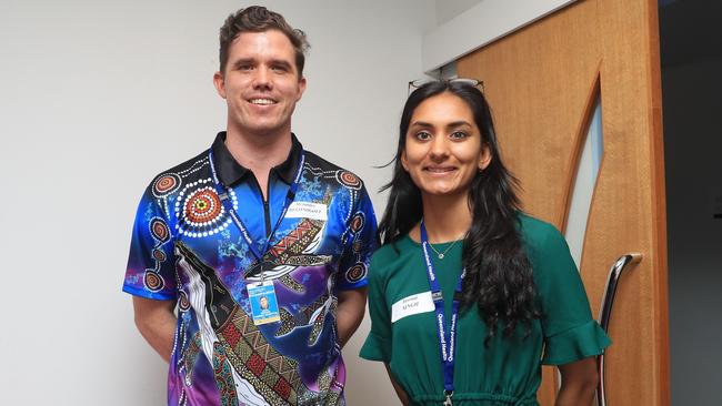 Dr Alexander "Sasha" Belonogoff and Dr Jasraaj Singh are among the 50 new doctors starting at the Cairns and Hinterland Hospital Service this week. Picture: Sandhya Ram