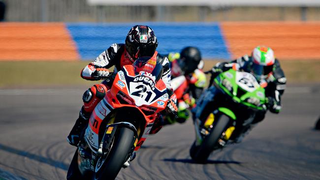 Troy Bayliss (21) during the YMI Superbikes race 2 of the 2018 Australian Superbike Championships held at Hidden Valley Raceway.