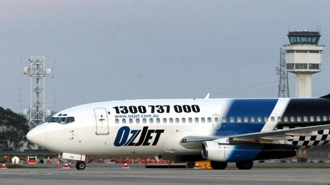 Collingwood Football Club arriving home to Melbourne after a win in Perth. The chartered jet on the tarmac.