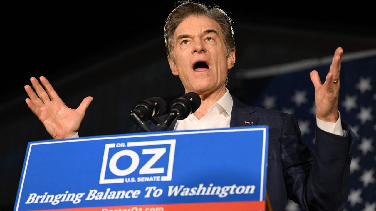 Mr Trump’s pick for the Senate in Pennsylvania, Mehmet Oz. He lost. Picture: Ed Jones/AFP