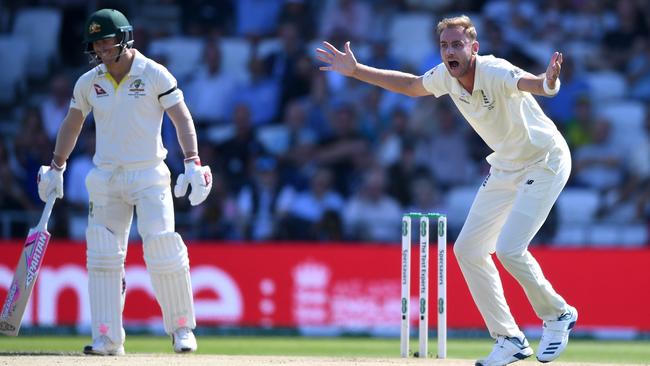 England’s Stuart Broad destroyed David Warner in the 2019 Ashes (Photo by Gareth Copley/Getty Images)