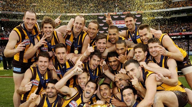 Hawthorn’s 2013 premiership team. Picture: Wayne Ludbey