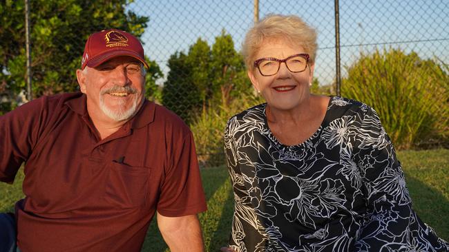 Joe Schembri and Judy Peters at the Sunshine Coast Stadium in Bokarina on Sunday, February 12, 2023. Picture: Katrina Lezaic