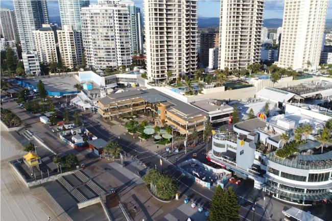 Artist impression of the proposed redevelopment of the Paradise Centre in Surfers Paradise on the Gold Coast.