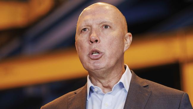 Polling has found almost half of the Australian population doesn’t agree with Opposition leader Peter Dutton on use of the word ‘woke’. Picture: David Swift