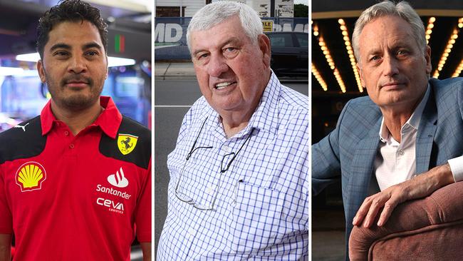 Australian billionaires, from left: Laurence Escalante, Mike Power and Scott Hutchinson. Picture: Liam Kidson/Lyndon Mechielsen