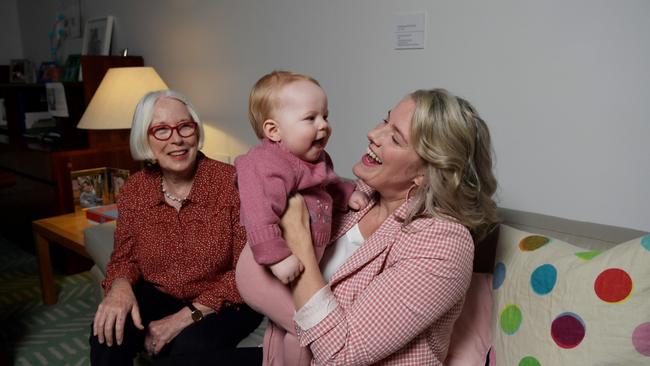 Clare O'Neil with mum Anne O’Donovan and daughter Greta Munzel. Picture: Tracey Nearmy