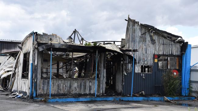 Fire aftermath at 385-387 Hobart Rd, Youngtown, January 22, 2023. Picture: Alex Treacy