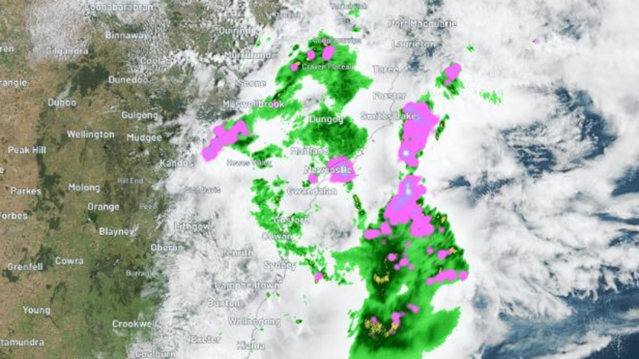 Severe storms seen on satellite images over NSW. Picture: Stormcast