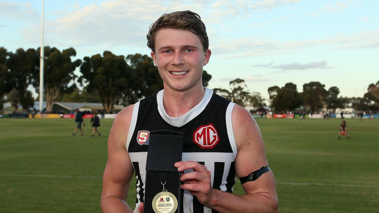 Xavier Dursma won the best-on-ground medal. Picture: Peter Argent