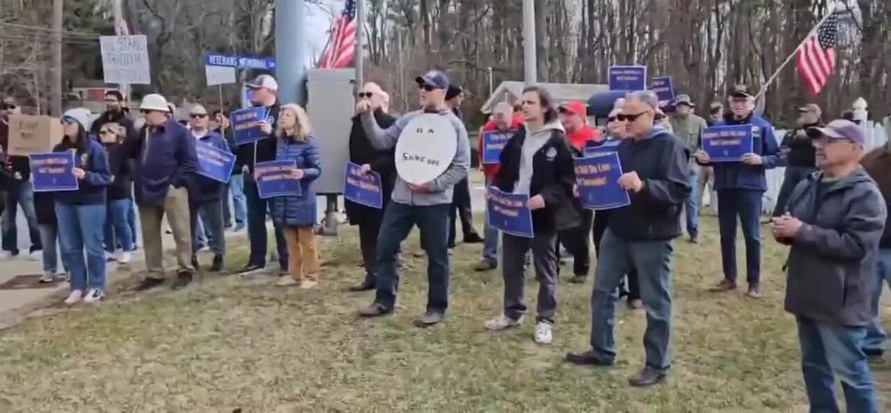 ‘Stand Up, Fight Back’: Veterans Protest Federal Job Cuts on Long Island