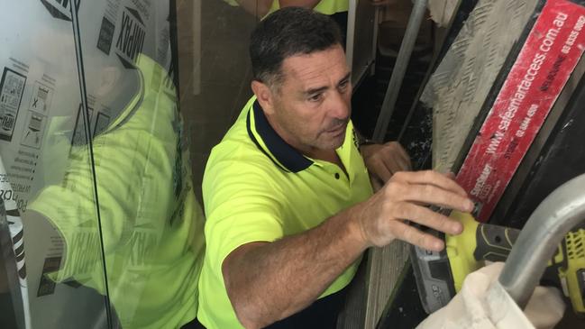 Shane Flanagan was forced to pick up work as a labourer after being deregistered from the NRL in 2018. Picture: Supplied.