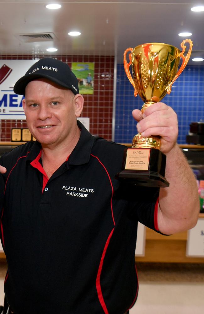 Mr Reilly said Plaza Meat, Parkside’s honey lamb sausage would now go head-to-head with the best in Australia at the national awards in Tasmania in February next year. Picture: Evan Morgan