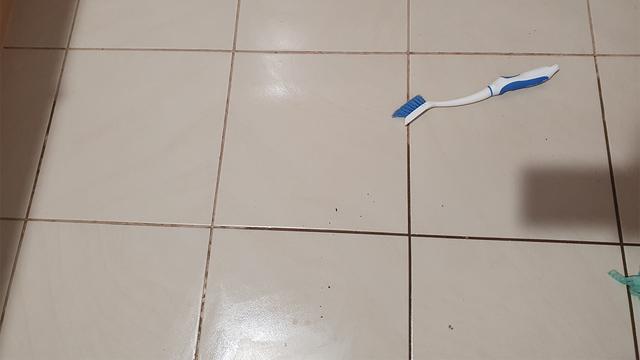 Mum's unusual grout-cleaning hack