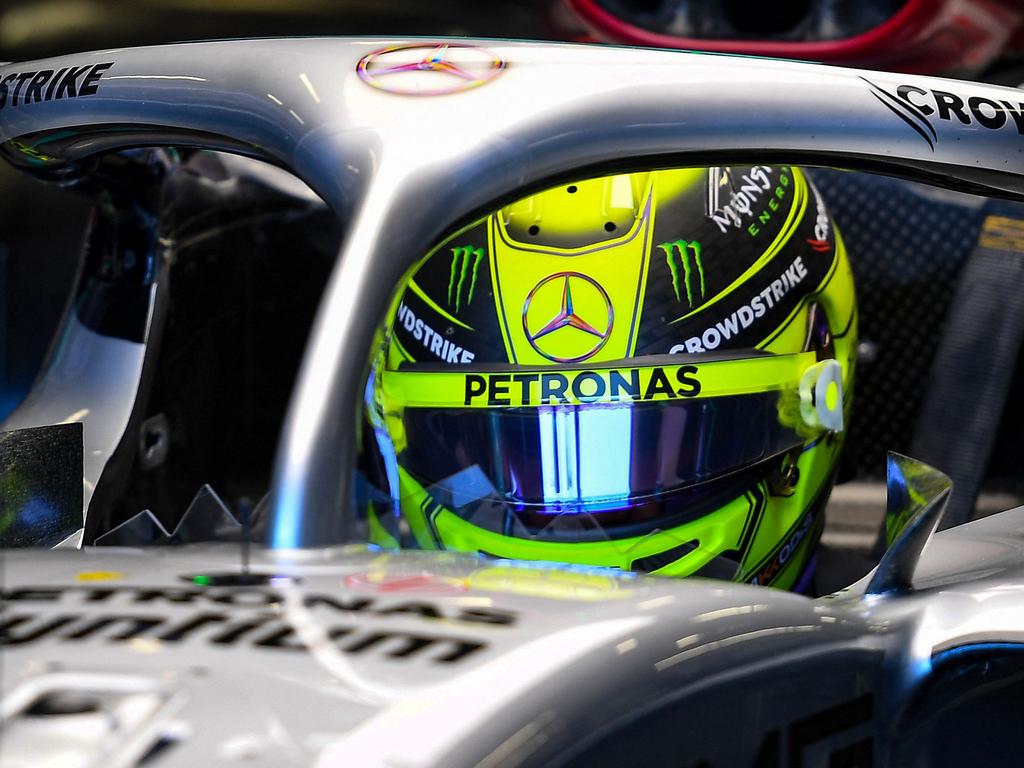Mercedes driver Lewis Hamilton sits in his car at the Formula One Azerbaijan Grand Prix. Picture: AFP
