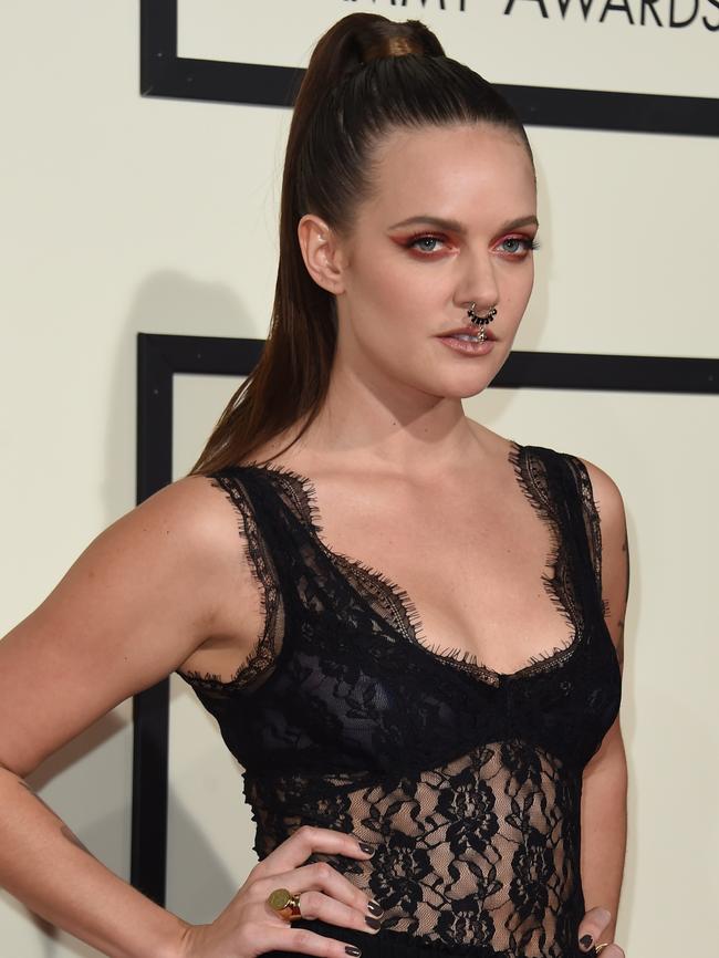 Tove Lo goes gothic and wears a nose ring. Picture: AFP