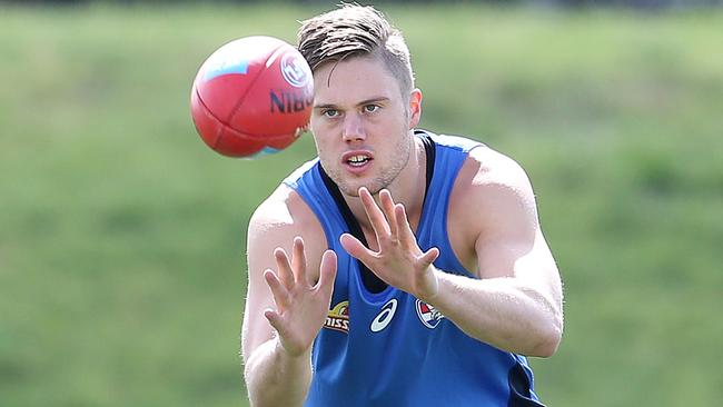 Western Bulldogs training at Whitten Oval. Josh Schache at training today. Pic: Michael Klein