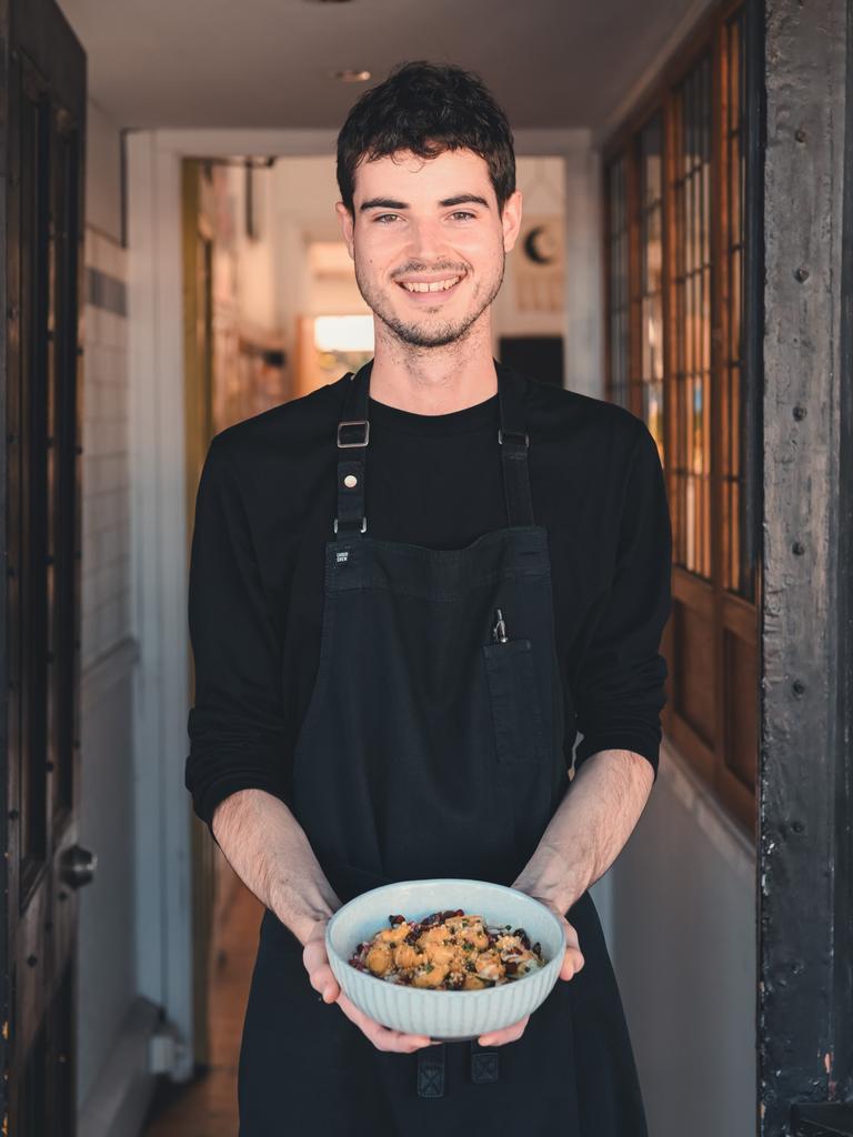 Rhett Dryburgh at his former hospitality venue, Sarah's Sister's Sustainable Cafe in Semaphore. Picture: Rhett Dryburgh