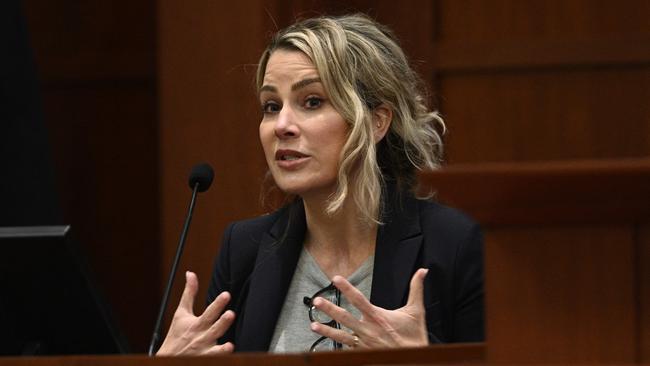 Clinical and forensic psychologist Dr Shannon Curry testifies in court. Picture: Brendan Smialowski/AFP