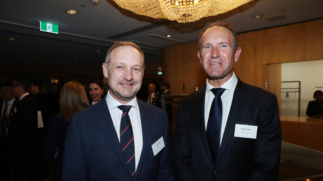 James Bond from Citi and Anthony Shaw from HSVC. Picture: John Feder/The Australian.