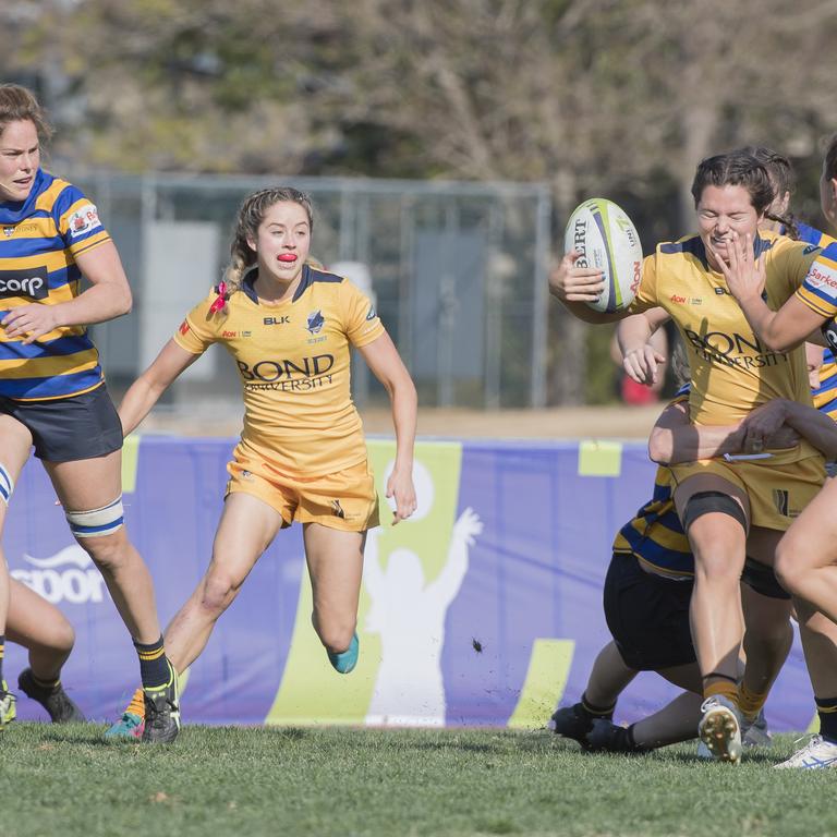 Action from the opening weekend of the Aon Rugby Sevens. Picture: CAVAN FLYNN