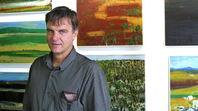 Artist Joe Furlonger at Ray Hughes Gallery in 2003.