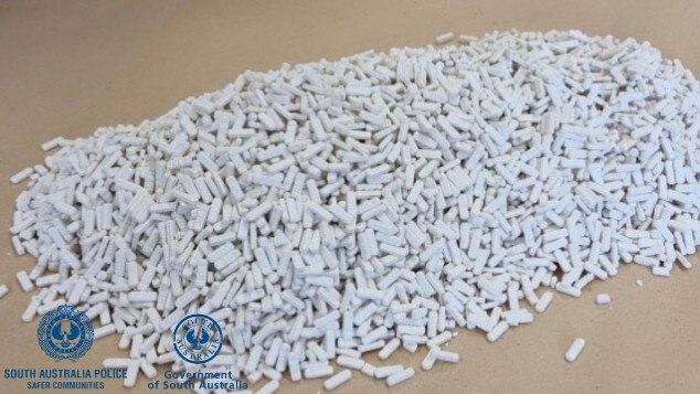 Police seized approximately 10,000 white tablets labelled 'Xanax;, Picture: Supplied