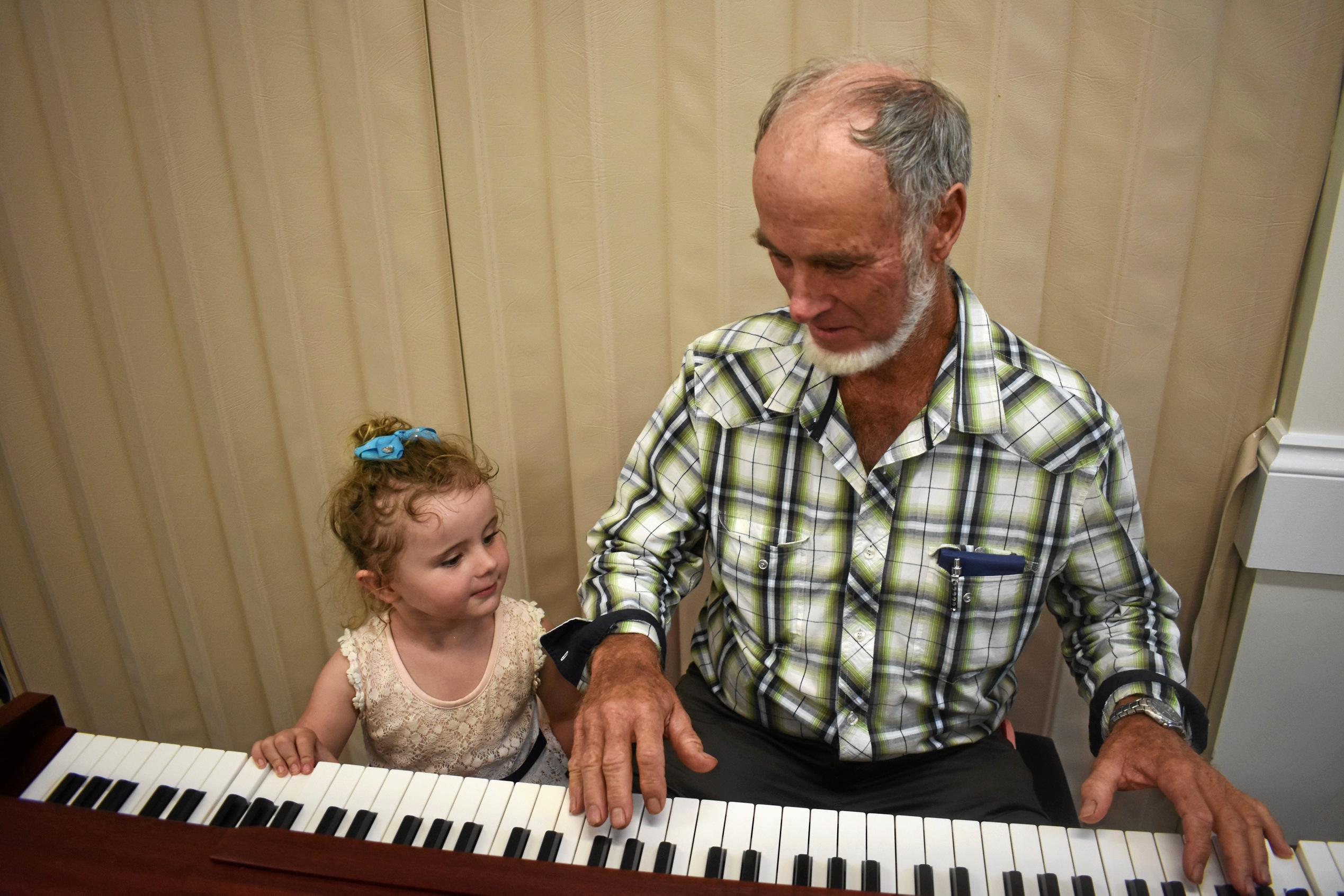 Gary Kruger, son of Dexter, delighted party-goers with his musical talents. Picture: Jorja McDonnell