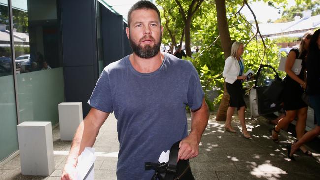 Ben Cousins leaves the Fremantle Magistrates Court. Picture: AAP