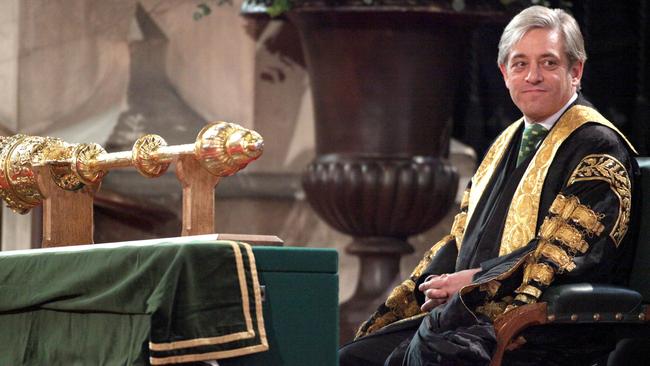 John Bercow in the formal Speaker’s attire he generally avoids wearing. Picture: AFP.