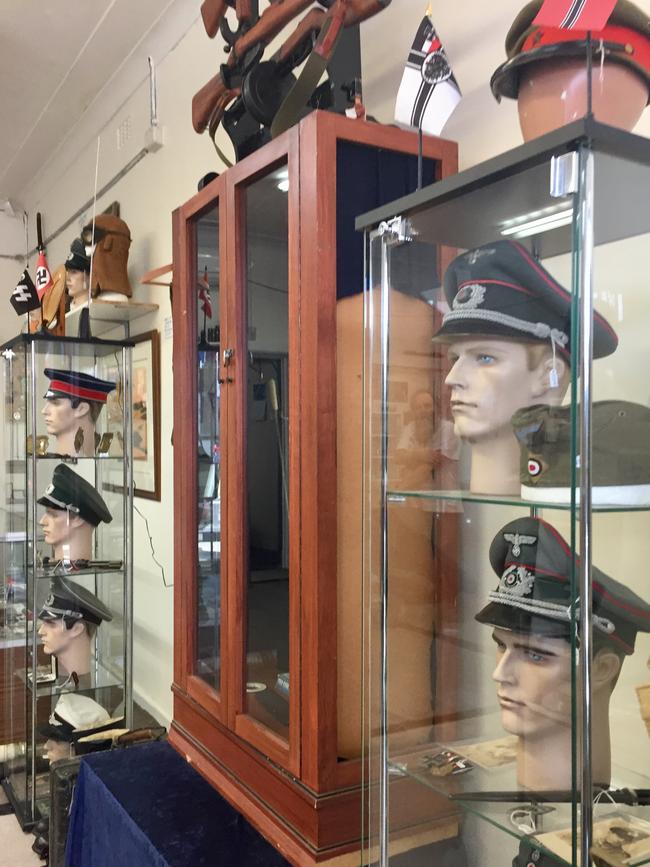 Goods for sale at EK Militaria in Pascoe Vale including original and replica Nazi memorabilia.