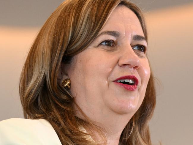 BRISBANE, AUSTRALIA - NewsWire Photos - FEBRUARY 10, 2022.Queensland Premier Annastacia Palaszczuk speaks during a press conference to provide a COVID update. Picture: NCA NewsWire / Dan Peled