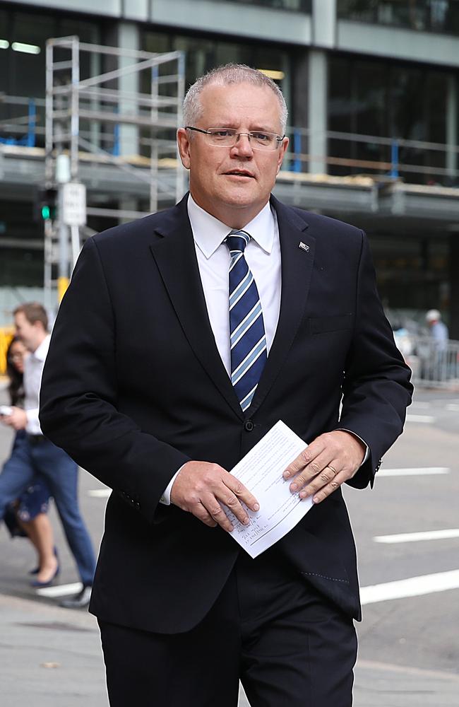 Federal Treasurer Scott Morrison outside the Governor Phillip Tower in Sydney. Picture: Danny Aarons