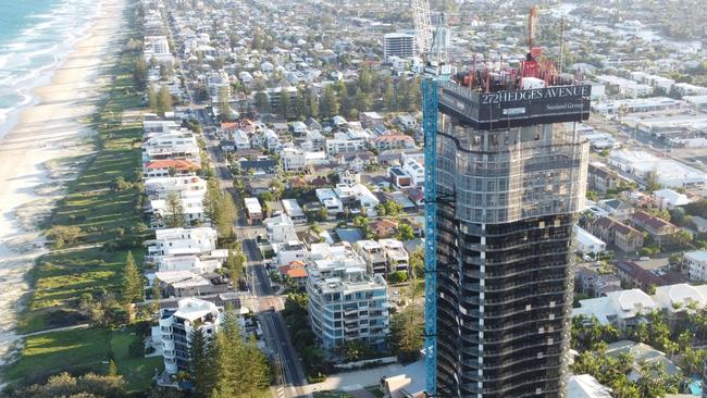 Aerial images of Sunland Group's Hedges Ave tower.