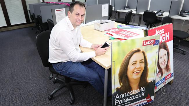 Evan Moorhead at Labor Party HQ during his time as the party’s state secretary. Picture: Annette Dew