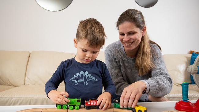 Rachel Toyer and her son Arlo who was born through a sperm donation and IVF. Picture: Brett Hartwig