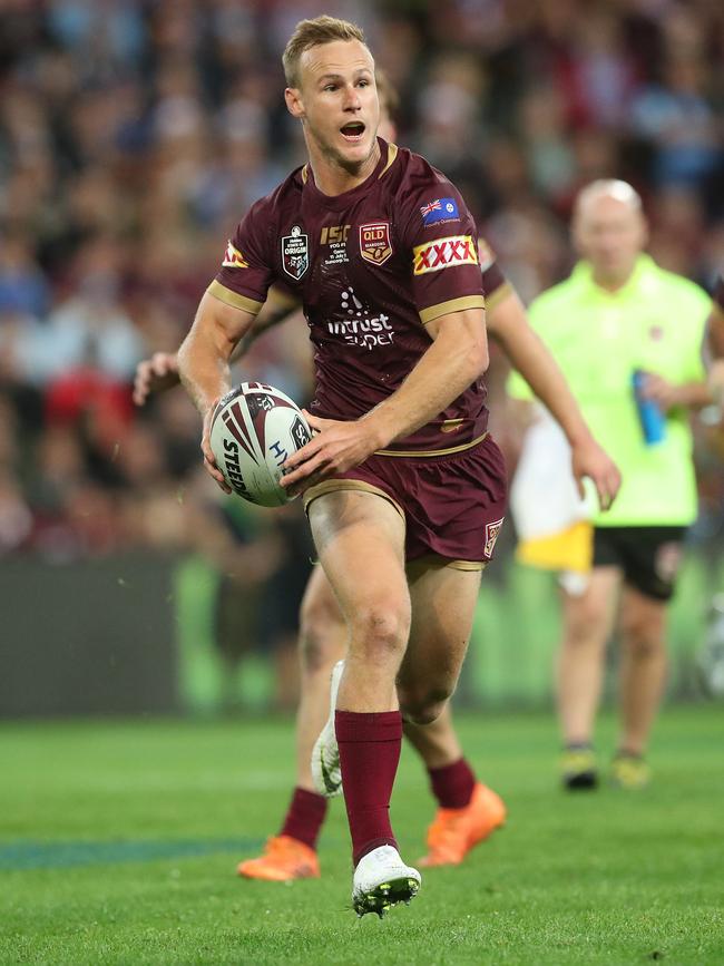 Daly Cherry-Evans on the move for Queensland. Picture: Peter Wallis