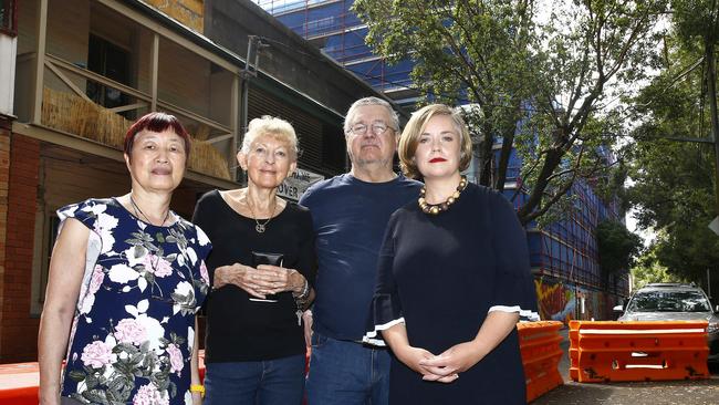 Yimmy Seifert, Patricia Johnson, Jean-Pierre Alexandre and Deputy Lord Mayor of Sydney Linda Scott, outside the development on Bulwara Road Ultimo. at Bulwara Road. Picture: John Appleyard