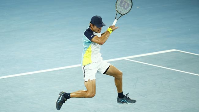 Australia’s Alex De Minaur was at his best on Saturday night. Picture: Daniel Pockett/Getty Images