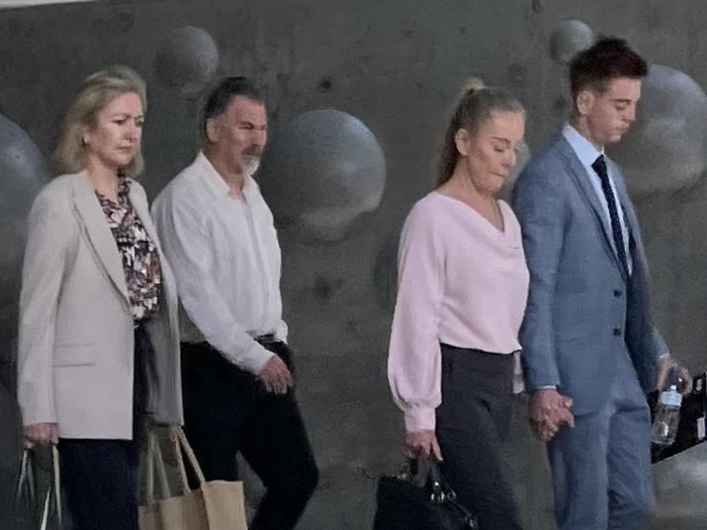 Jack Milner with his mum and dad and barrister Margaret Cunneen SC (left), who says the jury got it right, declaring the 22-year-old not guilty after 90 minutes of deliberations. Picture: Amy Ziniak