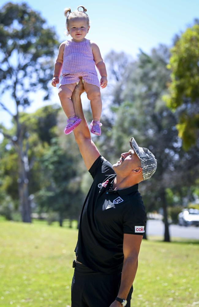 Sam Powell-Pepper with daughter Billie. Picture: Mark Brake