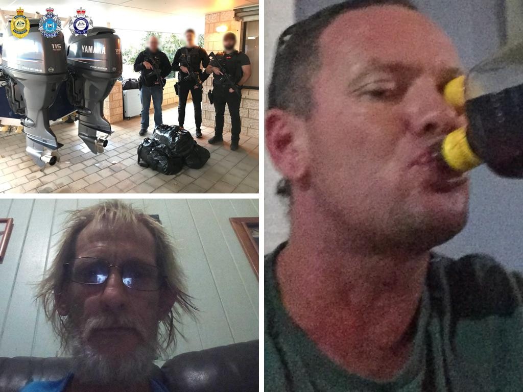 Lennon Russell Curtis (right) was charged and subject of an extradition application on March 20 in Rockhampton while co-accused Wayne Harris Cameron (left bottom) and Andrew Brian Charles Drabsch made bail applications and opposed their extradition applications in Mackay court in November 2023. The trio are accused of attempted to retrieve 565kg, worth $224 million, from the ocean offshore of Western Australia in July 2023.