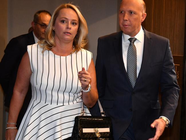 Mr Dutton’s wife Kirilly runs two childcare centres, which receive Government subsidies, which are at the centre of the argument over whether he should be disqualified. Picture: AAP Image/Mick Tsikas